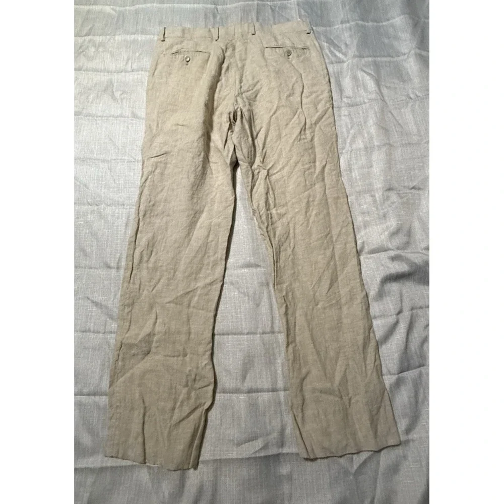 Joseph Abboud Heritage‎ Linen Dress Pants Mens 36 Khaki Italian